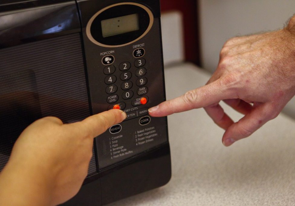 touching a microwave