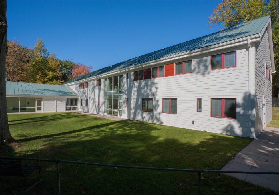 VRC exterior white paint with red roof