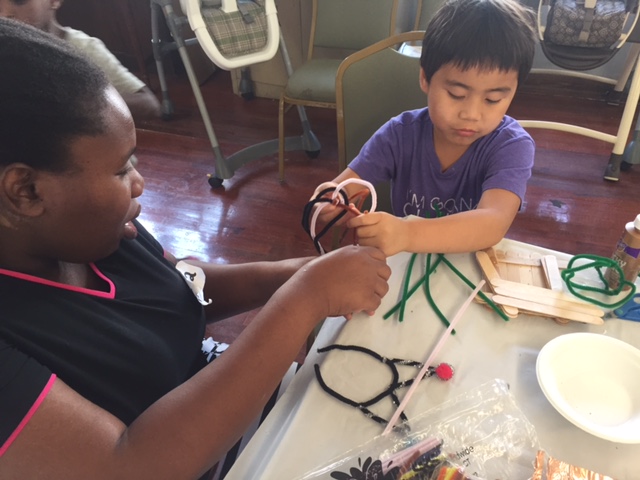 WET (Nakia) assisting Ted Carl with an Art Project